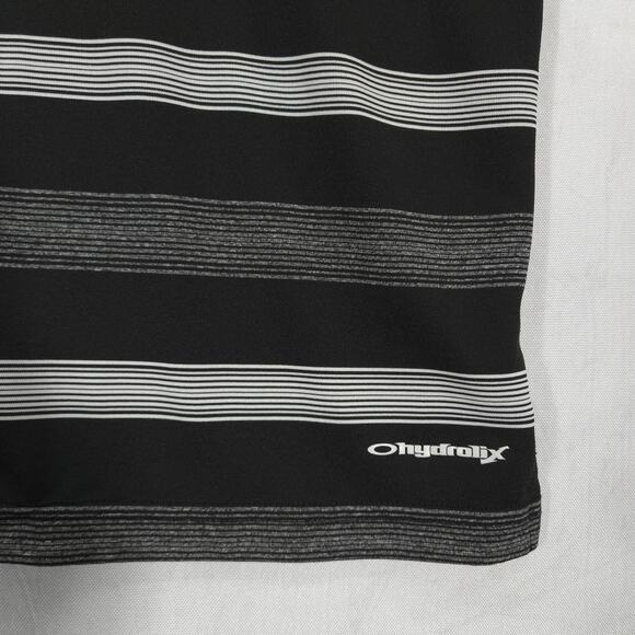 Oakley Polo Mens Extra Large Black Gray Striped Hydrolix Performance Golf Shirt - Picture 7 of 13